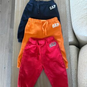 GAP Baby Sweatpants Trio - Navy, Orange, Red